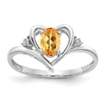 thumbnail image 1 of 14k White Gold Citrine Diamond Ring - Size 7, 1 of 3