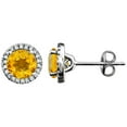 thumbnail image 1 of 14k White Gold Citrine Polished 0.13 Dwt Earrings Stud Earring for Women, 1 of 2