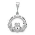thumbnail image 1 of 14k White Gold Claddagh Charm - 2.0 Grams - Measures 22x15mm, 1 of 2