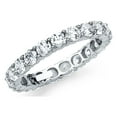 thumbnail image 1 of 14k White Gold Clear CZ Eternity Stacking Wedding Ring Forever Size 6, 1 of 3