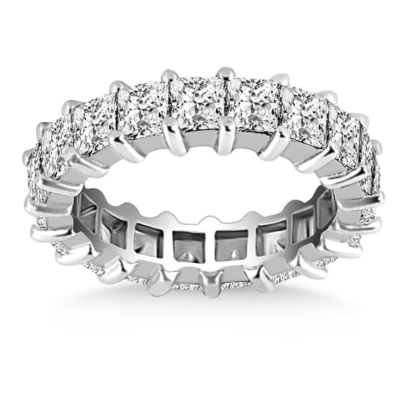 14k White Gold Common Prong Princess Cut Diamond Eternity Ring Size 4