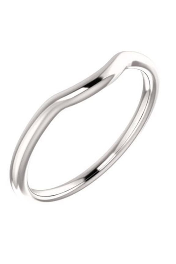 14k White Gold Contour Band Ring -- Size 6.5 - 1.9 Grams