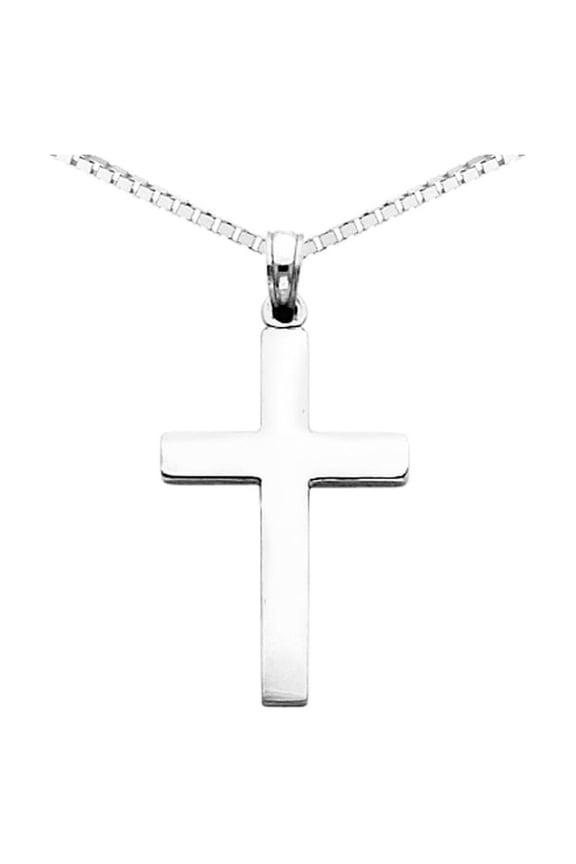 14k White Gold Cross Pendant