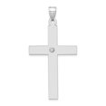 thumbnail image 1 of 14k White Gold Cross Pendant for Women or Unisex with Diamond Accent, Minimalist Religious Necklace, Christian Faith Jewelry, Elegant Spiritual Fine Accessory, 1 of 5