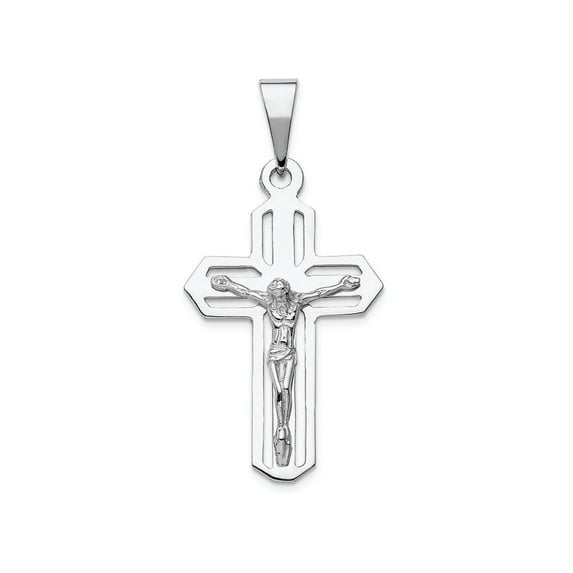 14k White Gold Crucifix Pendant