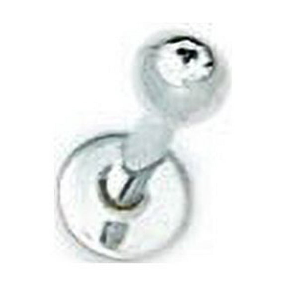 14k White Gold Cubic Zirconia 16 Gauge Ball Shaped Body Piercing Jewelry Labret Stud