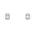 thumbnail image 1 of 14k White Gold Cubic Zirconia Earrings/ Set, (10mm X 7mm), 1 of 2