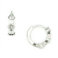 thumbnail image 1 of 14k White Gold Cubic Zirconia Fancy Hinged Earrings - Measures 11x12mm, 1 of 2