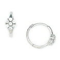 thumbnail image 1 of 14k White Gold Cubic Zirconia Flower Hinged Earrings - Measures 11x12mm, 1 of 2