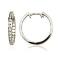 thumbnail image 1 of 14k White Gold Cubic Zirconia Hoop Hinged Earrings - Measures 20x21mm, 1 of 2