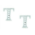 thumbnail image 1 of 14k White Gold Cubic Zirconia Large Initial T Earrings - Measures 10x8mm, 1 of 2