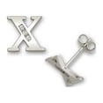 thumbnail image 1 of 14k White Gold Cubic Zirconia Small Initial X Earrings - Measures 7x7mm, 1 of 2