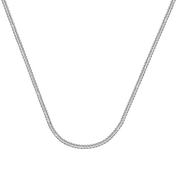 14k White Gold Curb Chain Necklace 1.04mm Lobster Claw Closure - 1.8 Grams - 16 Inch