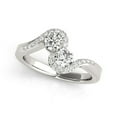 thumbnail image 1 of 14k White Gold Curved Band Style Two Diamond Ring (5/8 cttw) Size 7, 1 of 2