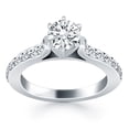 thumbnail image 1 of 14k White Gold Curved Shank Engagement Ring with Pave Diamonds Size 4, 1 of 2