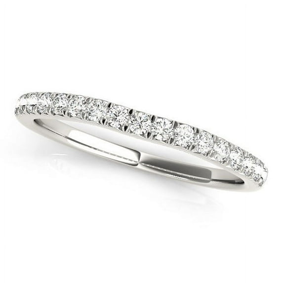 14k White Gold Curved Style Diamond Wedding Ring (1/3 cttw) Size 8