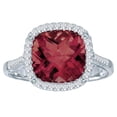thumbnail image 1 of 14k White Gold Cushion Cut Garnet And Diamond Ring, 1 of 1