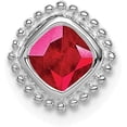 thumbnail image 1 of 14k White Gold Cushion Ruby Chain Slide - 8.5mm, 1 of 6