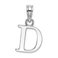 thumbnail image 1 of 14k White Gold D Block Letter Name Personalized Monogram Initial High Polish Charm 15.71x9.92mm Wide 1mm Thick Pendant N, 1 of 2
