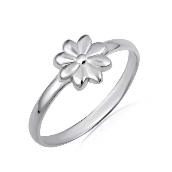 14k White Gold Daisy Flower Ring (Size 12)