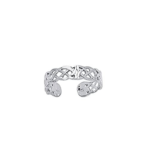 JewelStop 14K White Gold Designer Toe Ring