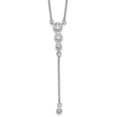 thumbnail image 1 of 14k White Gold Diamond 3-stone w/dangle Drop Necklace - 18" Natural Diamonds Chain, 1 of 5