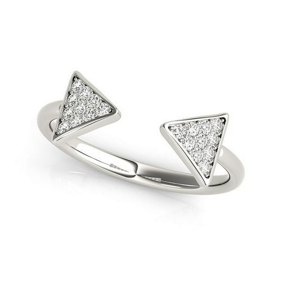 14k White Gold Diamond Arrowhead Open Ring (1/5 cttw) Size 7