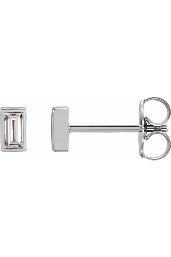 14k White Gold Diamond Bezel-Set Stud Earrings Fine Jewelry For Women Gifts For Her (1/8 cttw, G-I, SI2-SI3)