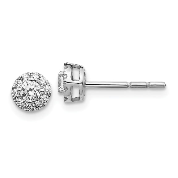 14k White Gold Diamond Cluster Post Earrings 14k White Gold Earrings
