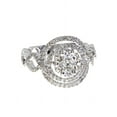 thumbnail image 1 of 14k White Gold Diamond Cluster Swirl Ring, 1 of 2