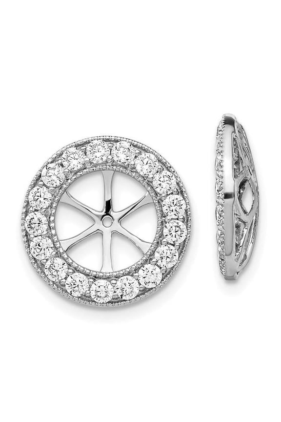 14k White Gold Diamond Earring Jackets XJ55A