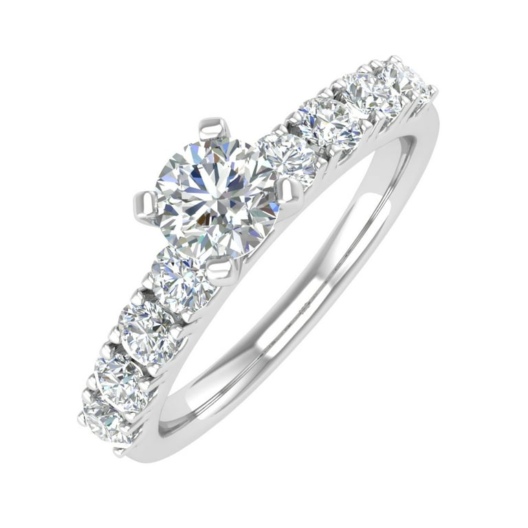 14k White Gold Diamond Engagement Ring Band 0.70 Carat Ring
