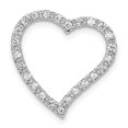 thumbnail image 1 of 14k White Gold Diamond Heart Pendant for Women, Open Contour Necklace with Round Cut Stones, Elegant Fine Jewelry Symbolizing Love, Romantic Charm for Everyday and Special Occasions, 1 of 6