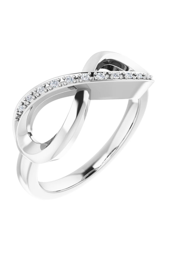 14k White Gold Diamond Infinity-Inspired Fashion Ring Fine Jewelry For Women Gifts For Her (.05 cttw), Size 7