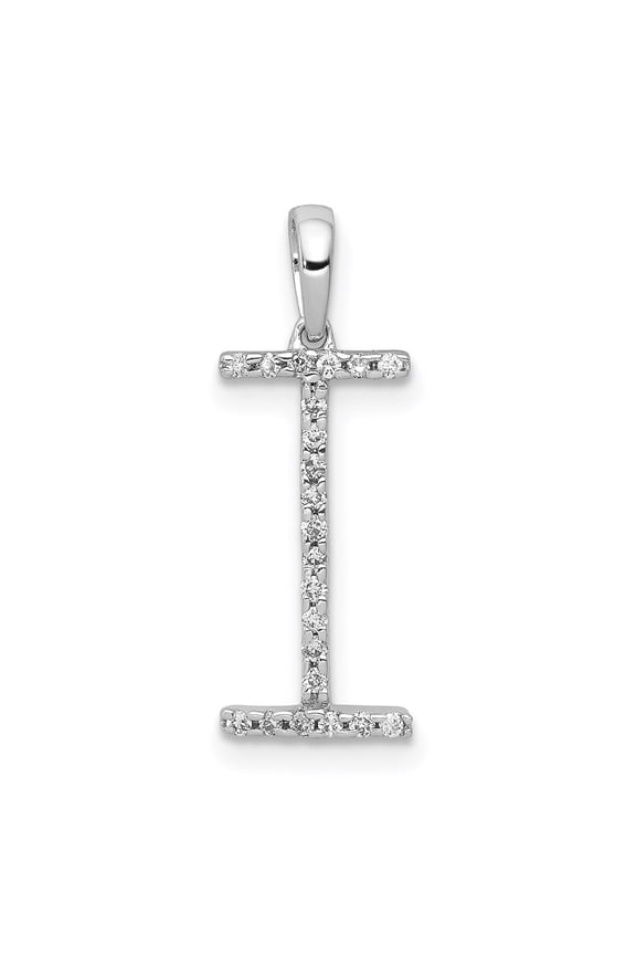 14k White Gold Diamond Initial I Pendant Fine Jewelry For Women Gifts For Her