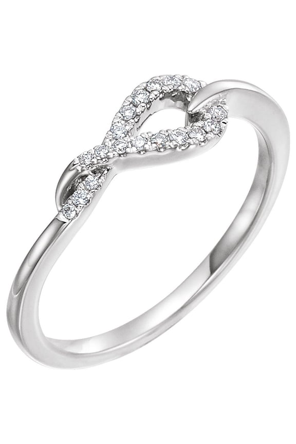 14k White Gold Diamond Knot Fashion Ring Fine Jewelry For Women Gifts For Her (1/10 cttw), Size 7