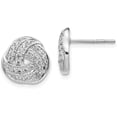 thumbnail image 1 of 14k White Gold Diamond Love Knot Earrings - 12mm Natural Diamonds, 1 of 5