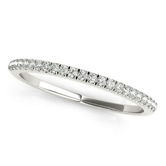 14k White Gold Diamond Pave Set Wedding Band (1/8 cttw) Size 3