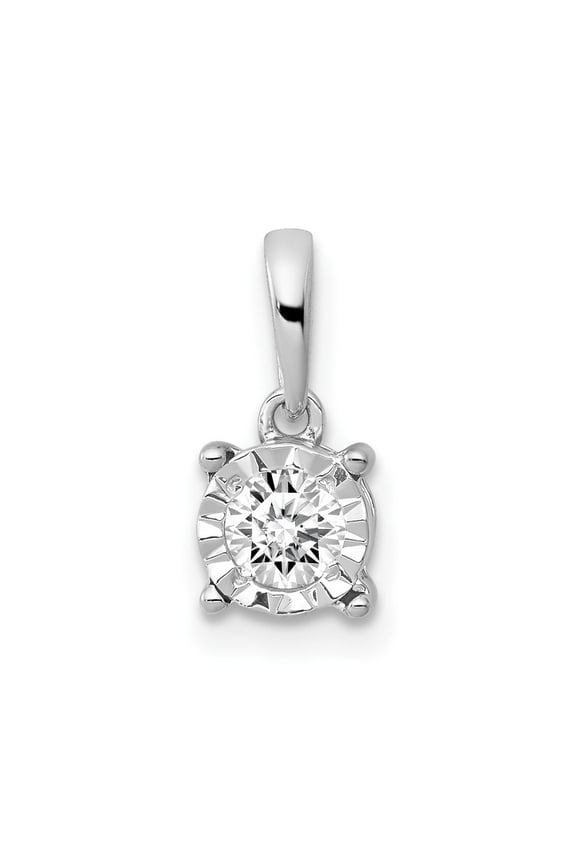 14k White Gold Diamond Pendant Necklace Jewelry for Women - .21 dwt