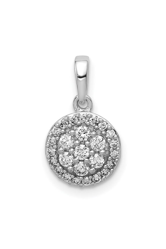 14k White Gold Diamond Pendant Necklace Jewelry for Women - .27 dwt