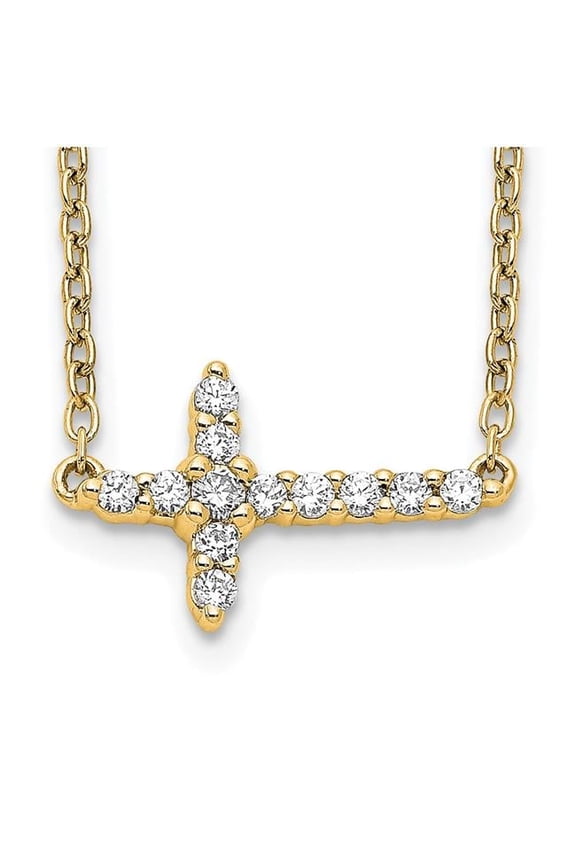 14k White Gold Diamond Pendant Necklace Measures 10x6mm Jewelry Gifts for Women - .50 dwt