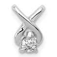 thumbnail image 1 of 14k White Gold Diamond Pendant for Women with X Shaped Design, Round Cut Center Stone, Modern Minimalist Fine Jewelry, Symbol of Elegance and Love, Polished Daily Wear Necklace, 1 of 6