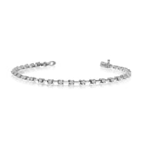 14k White Gold Diamond Petite Bar Tennis Bracelet