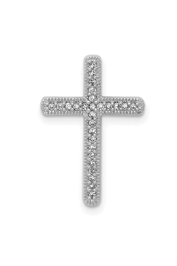 14k White Gold Diamond Religious Faith Cross Pendant Necklace Measures 20x13.5mm Wide Jewelry for Women