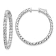thumbnail image 1 of 14k White Gold Diamond Round Hoop w/Safety Clasp Earrings XE2015WAA, 1 of 2