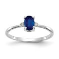 thumbnail image 1 of 14k White Gold Diamond & Sapphire Birthstone Ring - Size 6, 1 of 3