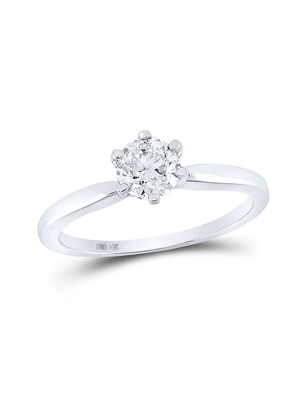 14k White Gold Diamond Solitaire Bridal Wedding Engagement Ring 3/4 ...