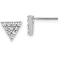 thumbnail image 1 of 14k White Gold Diamond Triangle Earrings - 8mm Natural Diamonds, 1 of 3