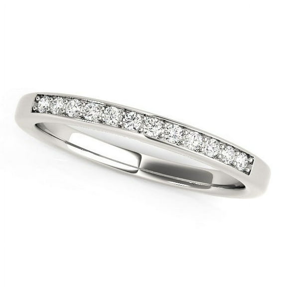 14k White Gold Diamond Wedding Band (1/8 cttw) Size 3
