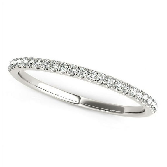 14k White Gold Diamond Wedding Band in Pave Setting 1/8 cttw Size 5.5
